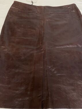 Zara Dark Brown Leather Pencil Skirt
